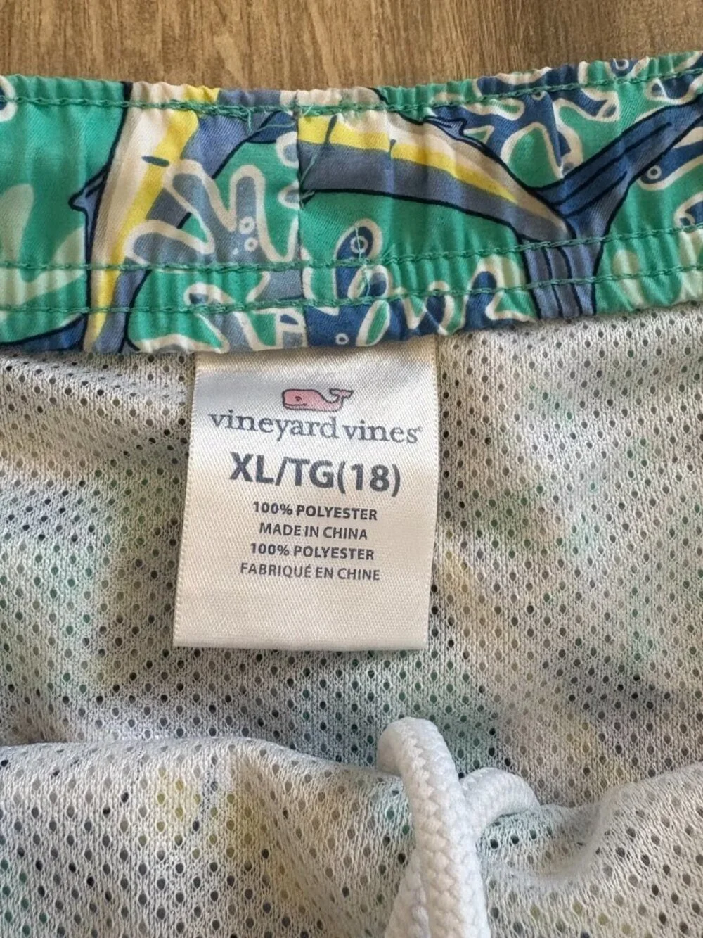 Vineyard Vines Chappy Printed Swim Trunks Men's XL Blue Marlin Beach Summer Fish